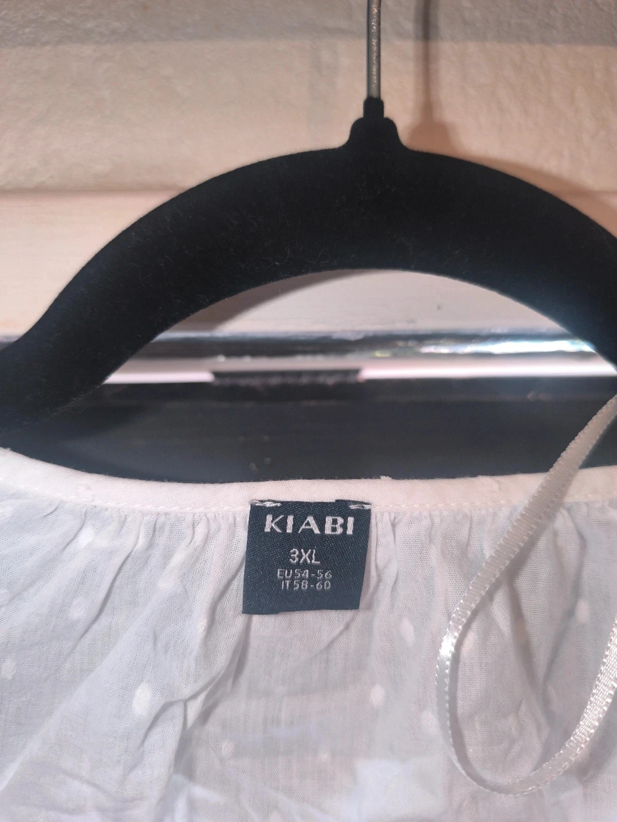 Witte doorzichtige Kiabi blouse 3XL in guipure met lange mouwen bohemien – photo 3